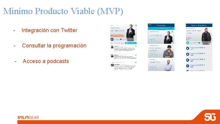Minimo Producto Viable (MVP) - Integración con Twitter - Consultar la programación - Acceso