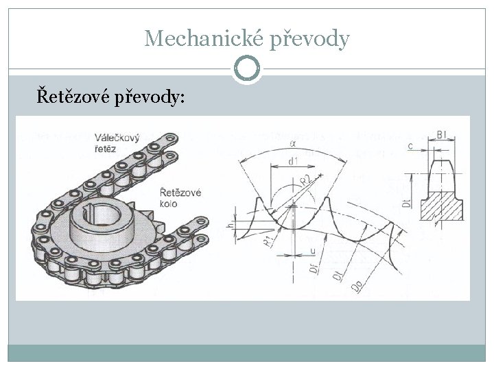 Mechanické převody Řetězové převody: 