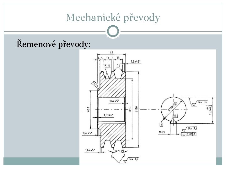 Mechanické převody Řemenové převody: 