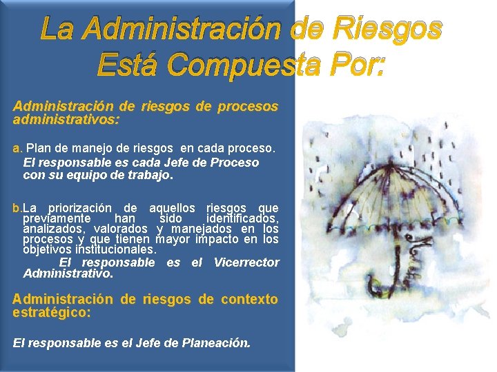 La Administración de Riesgos Está Compuesta Por: Administración de riesgos de procesos administrativos: La