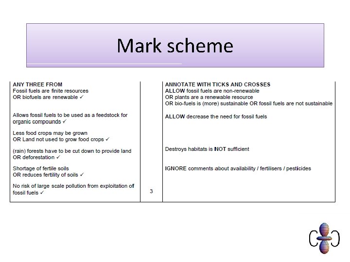 Mark scheme 