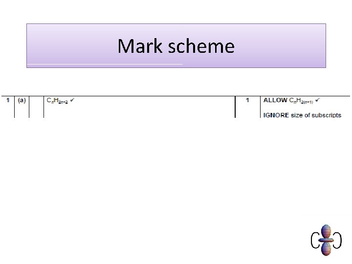 Mark scheme 
