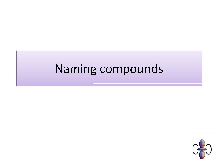 Naming compounds 