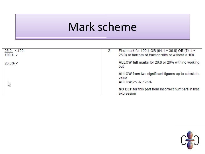 Mark scheme 