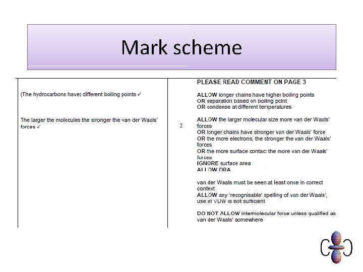 Mark scheme 