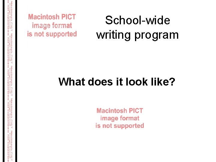 School-wide Writing Program School-wide writing program What does it look like? School-wide Writing Program School-wide writing program What does it look like?