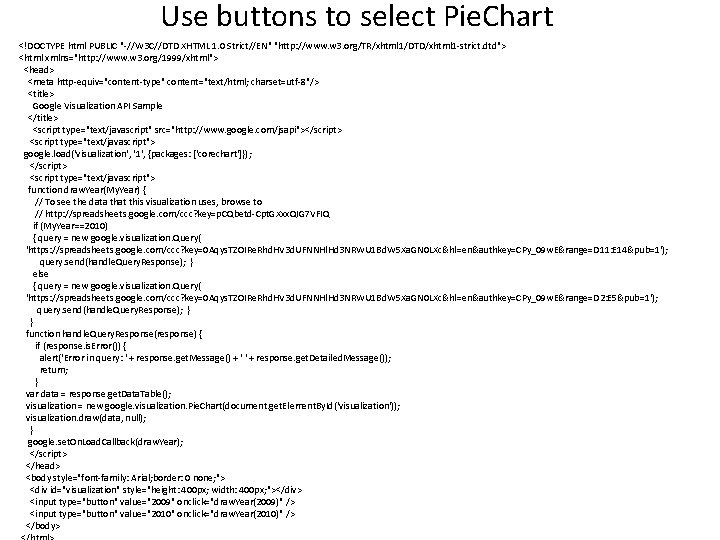Use buttons to select Pie. Chart <!DOCTYPE html PUBLIC "-//W 3 C//DTD XHTML 1. Use buttons to select Pie. Chart <!DOCTYPE html PUBLIC "-//W 3 C//DTD XHTML 1.