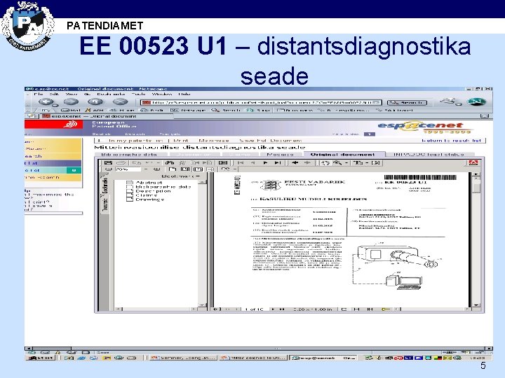 PATENDIAMET EE 00523 U 1 – distantsdiagnostika seade 5 