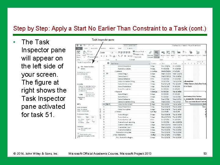 Step by Step: Apply a Start No Earlier Than Constraint to a Task (cont.