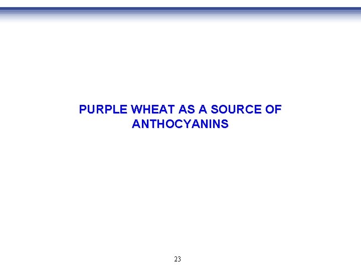 PURPLE WHEAT AS A SOURCE OF ANTHOCYANINS 23 