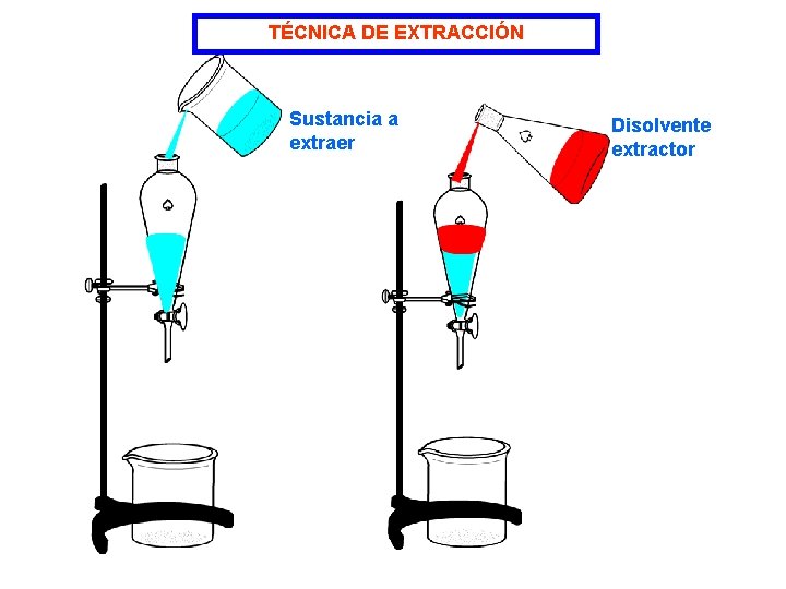 TÉCNICA DE EXTRACCIÓN Sustancia a extraer Disolvente extractor 