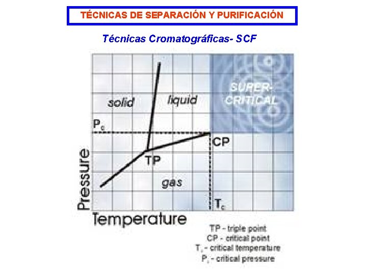 TÉCNICAS DE SEPARACIÓN Y PURIFICACIÓN Técnicas Cromatográficas- SCF 