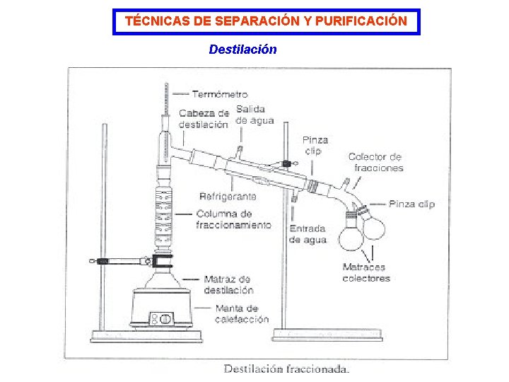 TÉCNICAS DE SEPARACIÓN Y PURIFICACIÓN Destilación 