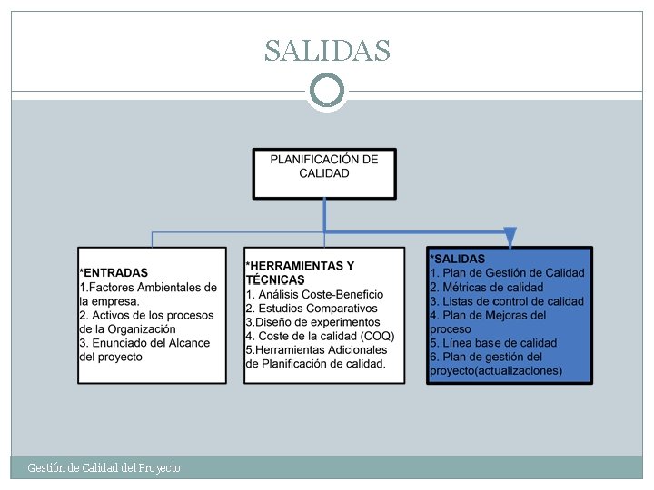 SALIDAS Gestión de Calidad del Proyecto 