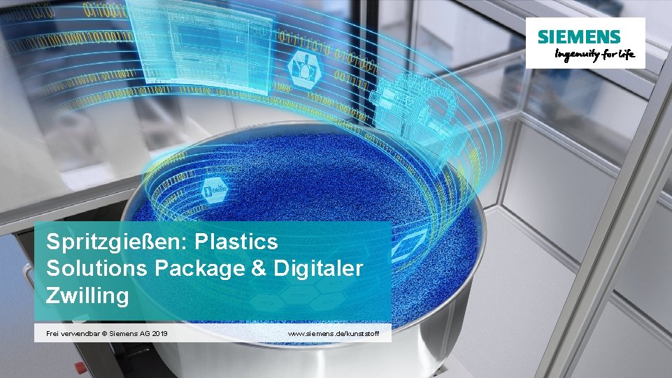 Spritzgießen: Plastics Solutions Package & Digitaler Zwilling Frei verwendbar © Siemens AG 2019 www.