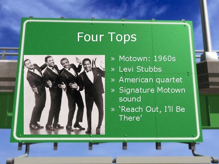 Four Tops » » Motown: 1960 s Levi Stubbs American quartet Signature Motown sound
