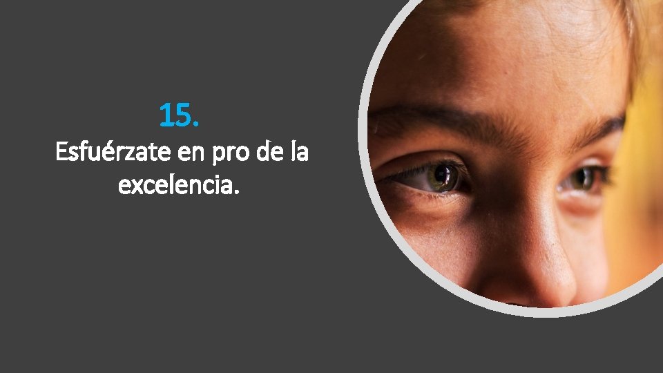 15. Esfuérzate en pro de la excelencia. 15. Esfuérzate en pro de la excelencia.