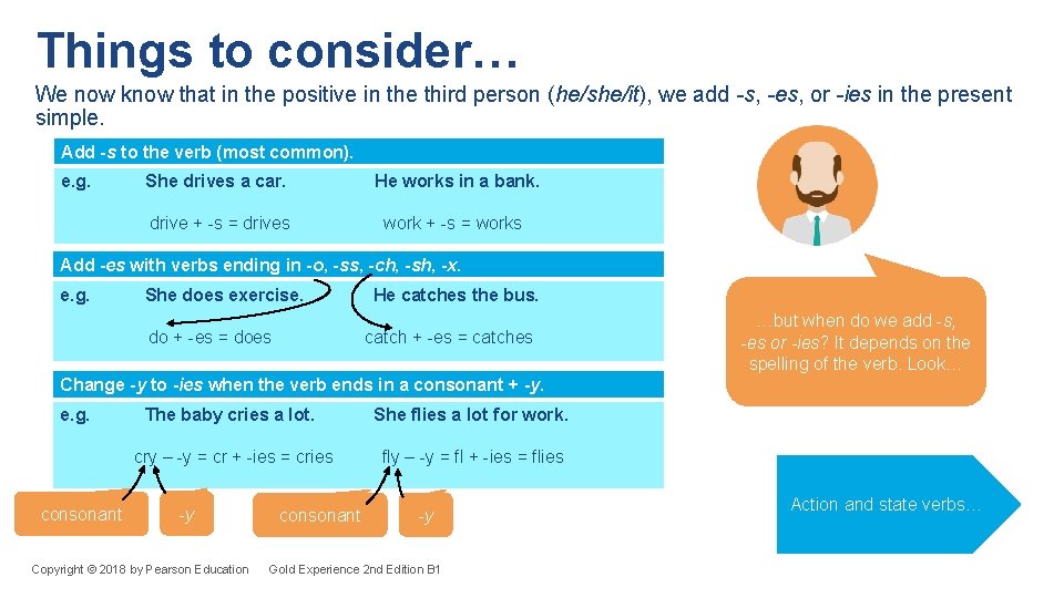Things to consider… We now know that in the positive in the third person Things to consider… We now know that in the positive in the third person