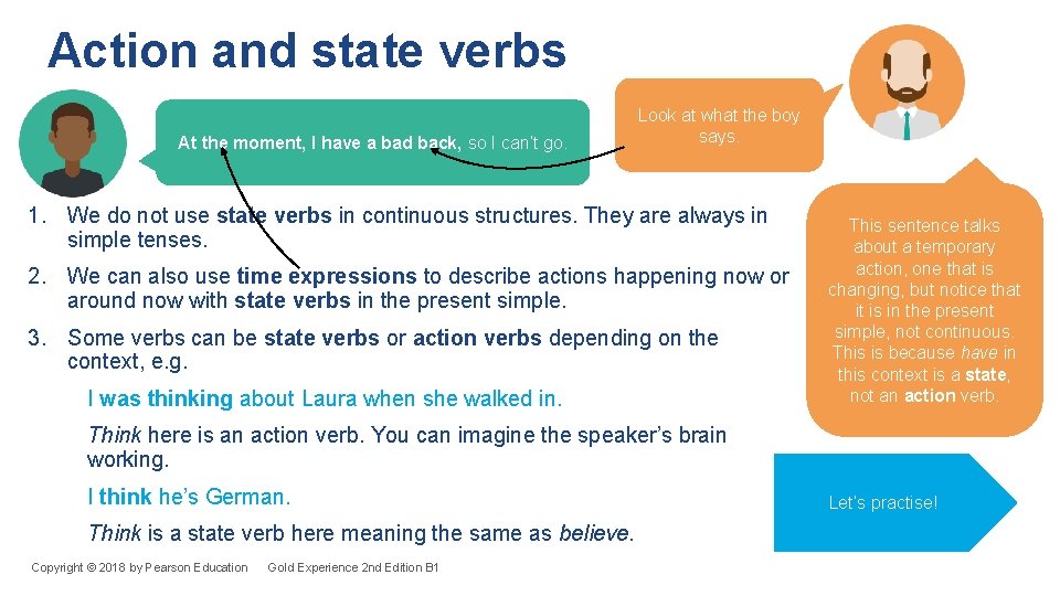 Action and state verbs At the moment, I have a bad back, so I Action and state verbs At the moment, I have a bad back, so I