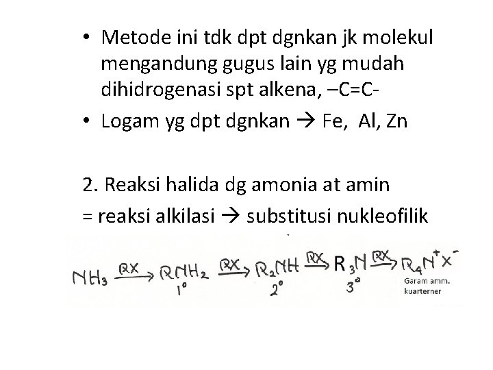  • Metode ini tdk dpt dgnkan jk molekul mengandung gugus lain yg mudah