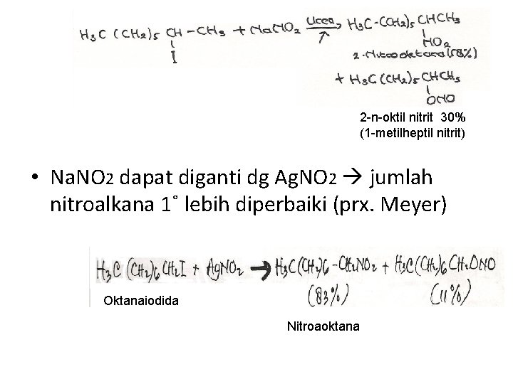 2 -n-oktil nitrit 30% (1 -metilheptil nitrit) • Na. NO 2 dapat diganti dg