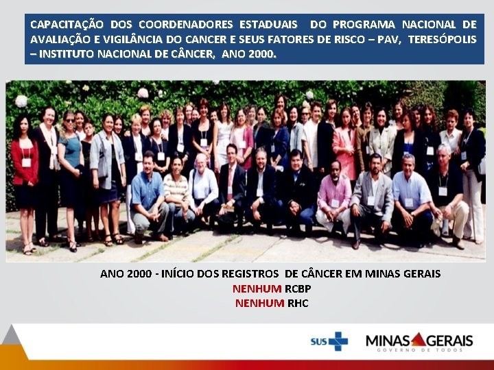 CAPACITAÇÃO DOS COORDENADORES ESTADUAIS DO PROGRAMA NACIONAL DE AVALIAÇÃO E VIGIL NCIA DO CANCER CAPACITAÇÃO DOS COORDENADORES ESTADUAIS DO PROGRAMA NACIONAL DE AVALIAÇÃO E VIGIL NCIA DO CANCER