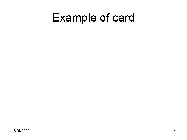 Example of card 16/09/2020 4 
