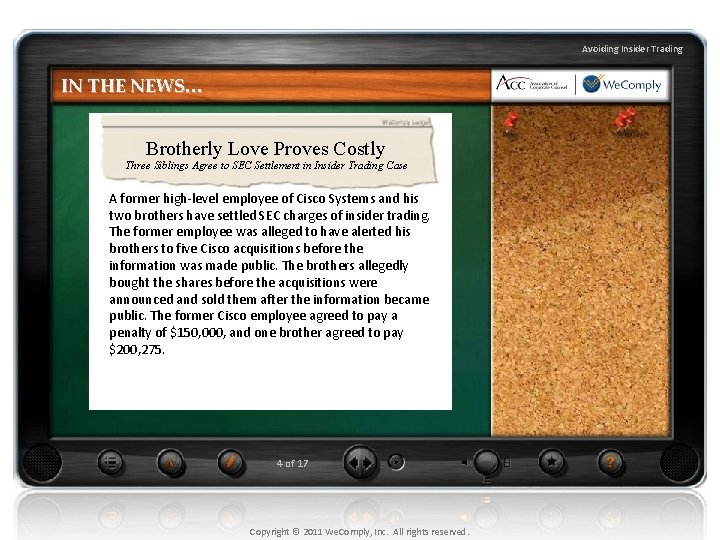 Avoiding Insider Trading IN THE NEWS… Brotherly Love Proves Costly Three Siblings Agree to