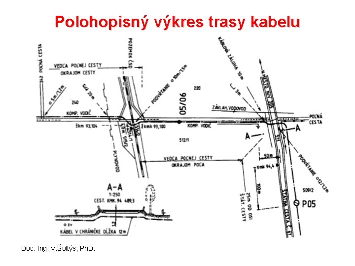 Polohopisný výkres trasy kabelu Doc. Ing. V. Šoltýs, Ph. D. 