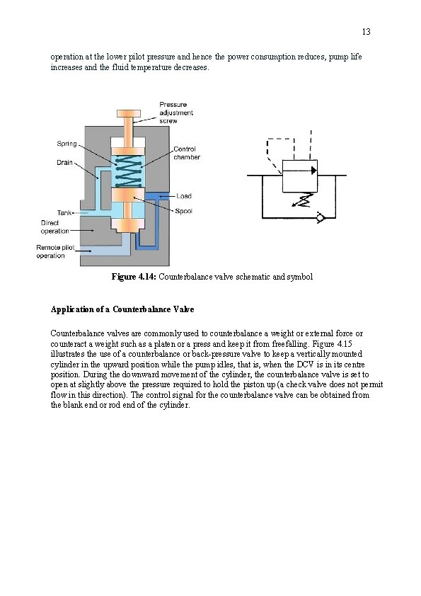 13 operation at the lower pilot pressure and hence the power consumption reduces, pump