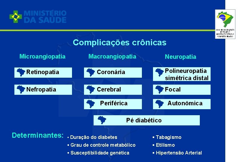 PLANO DE REORGANIZAÇÃO DA ATENÇÃO À HIPERTENSÃO ARTERIAL E AO DIABETES MELLITUS Complicações crônicas