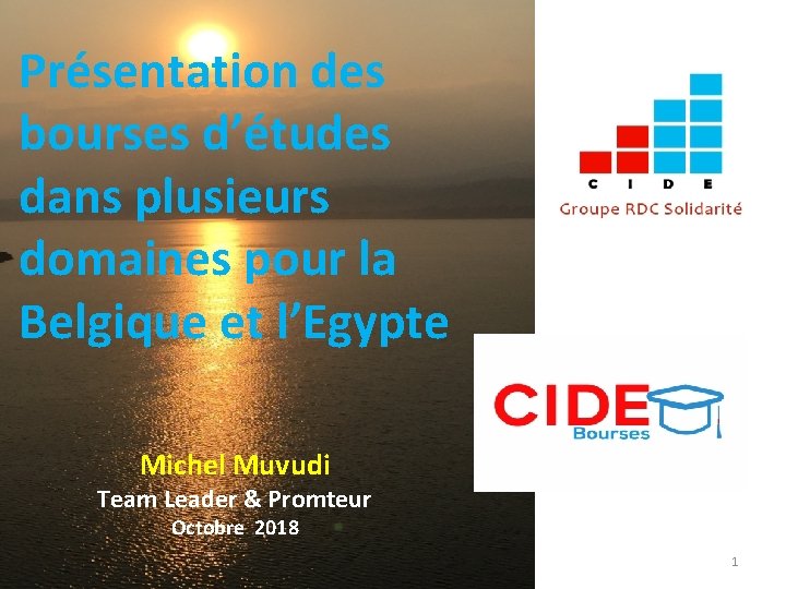 Présentation des bourses d’études dans plusieurs domaines pour la Belgique et l’Egypte Michel Muvudi,