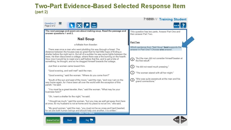 Two-Part Evidence-Based Selected Response Item (part 2) 