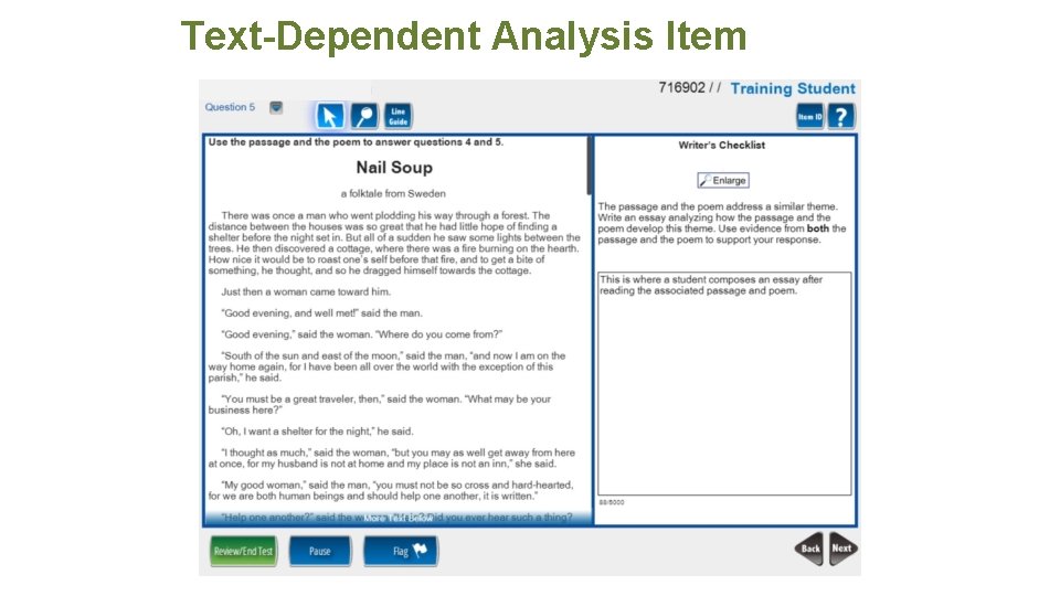 Text-Dependent Analysis Item 