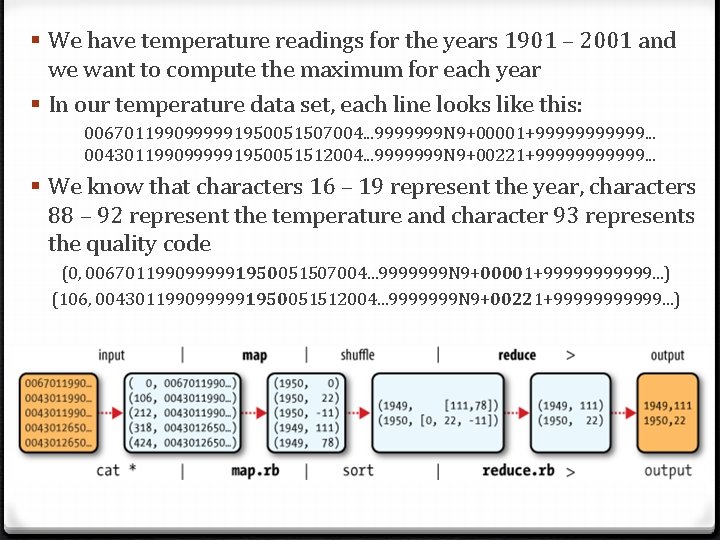 § We have temperature readings for the years 1901 – 2001 and we want