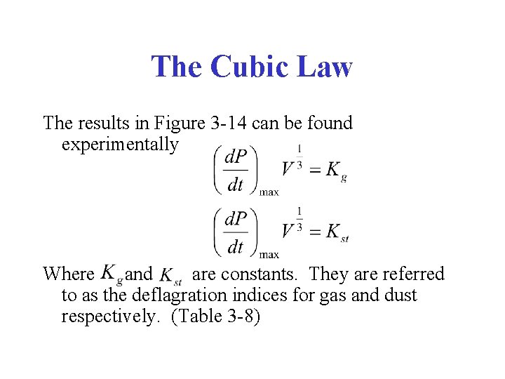 The Cubic Law The results in Figure 3 -14 can be found experimentally Where