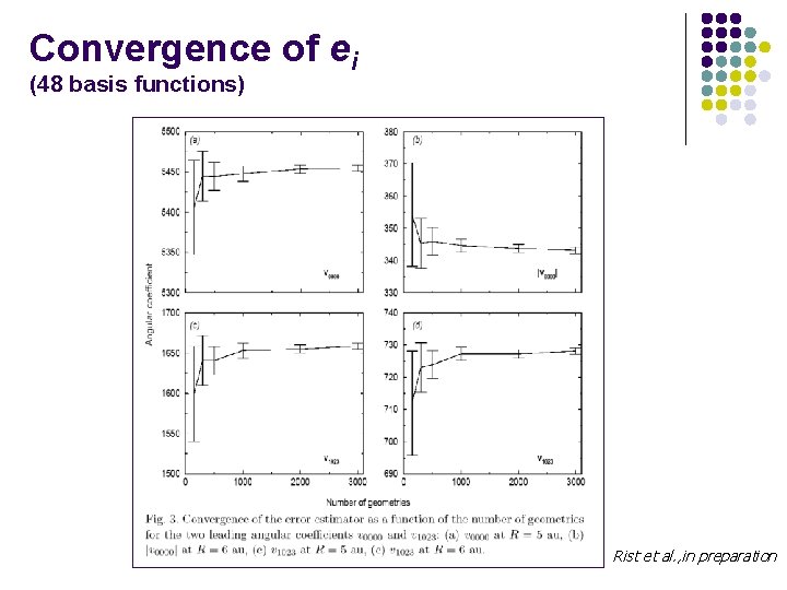 Convergence of ei (48 basis functions) Rist et al. , in preparation 