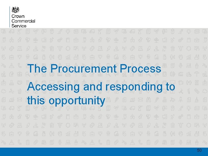 The Procurement Process Accessing and responding to this opportunity 50 