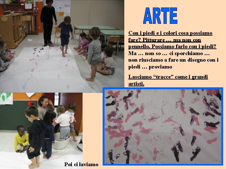Con i piedi e i colori cosa possiamo fare? Pitturare … ma non con