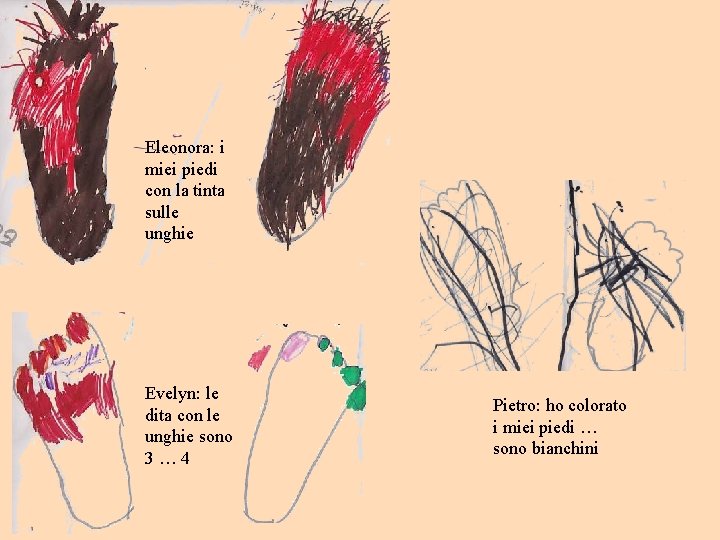 Eleonora: i miei piedi con la tinta sulle unghie Evelyn: le dita con le