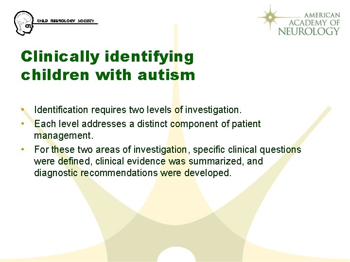 Practice Parameter Screening and Diagnosis of Autism Report