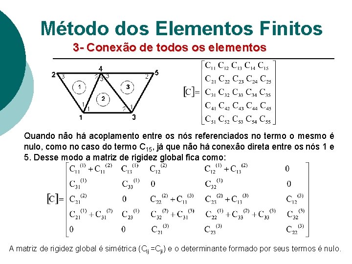 Método dos Elementos Finitos 3 - Conexão de todos os elementos Quando não há