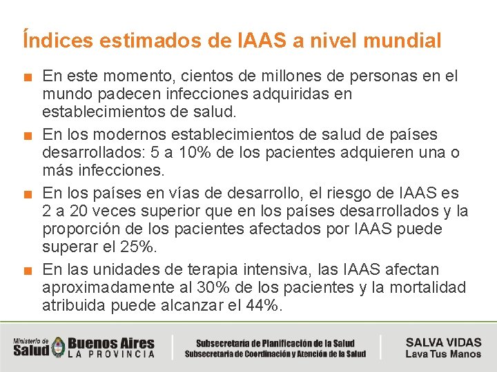 Índices estimados de IAAS a nivel mundial ■ En este momento, cientos de millones