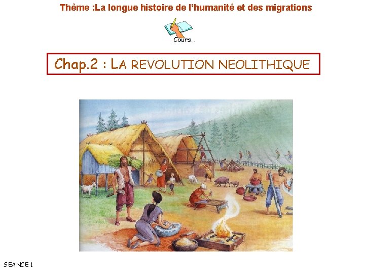 Thème : La longue histoire de l’humanité et des migrations Chap. 2 : LA