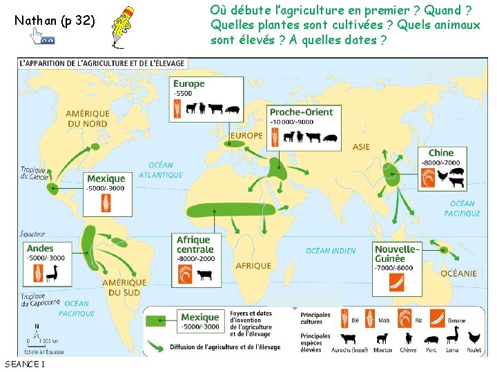 Nathan (p 32) SEANCE 1 Où débute l’agriculture en premier ? Quand ? Quelles