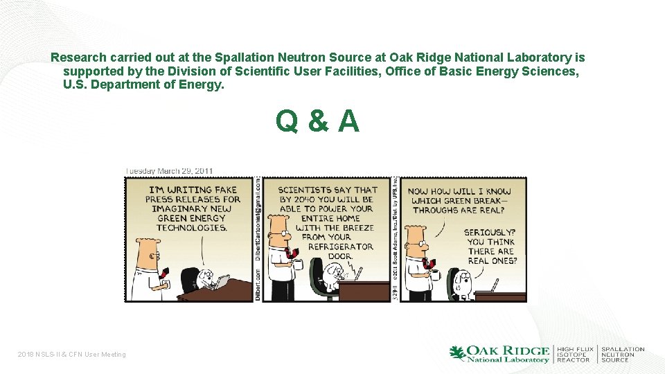 Research carried out at the Spallation Neutron Source at Oak Ridge National Laboratory is