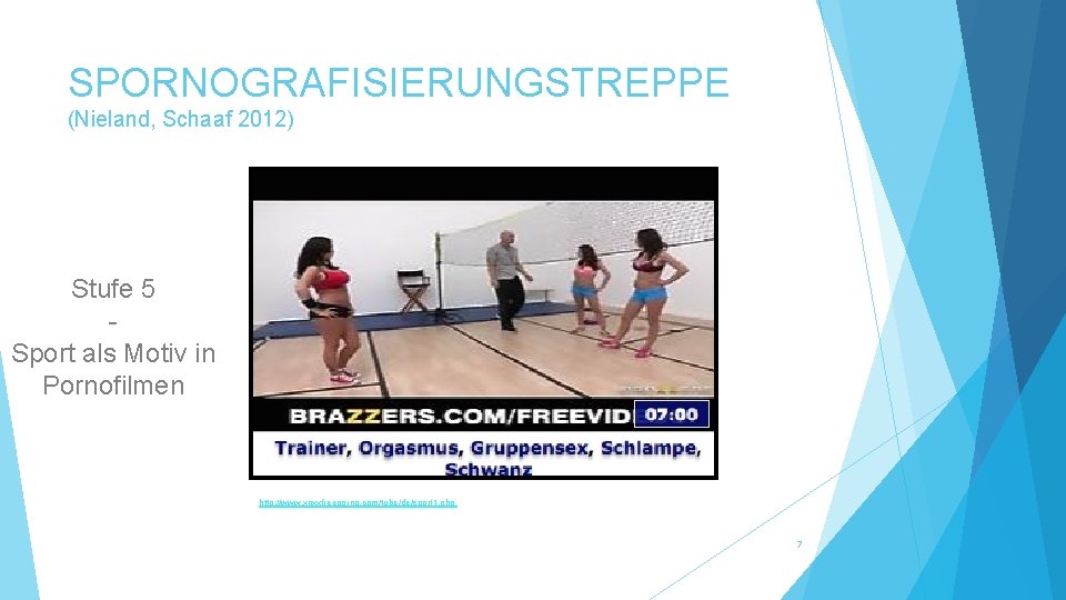 SPORNOGRAFISIERUNGSTREPPE (Nieland, Schaaf 2012) Stufe 5 Sport als Motiv in Pornofilmen http: //www. xnxxfreeporno.