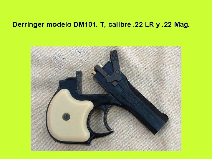 Derringer modelo DM 101. T, calibre. 22 LR y. 22 Mag. 