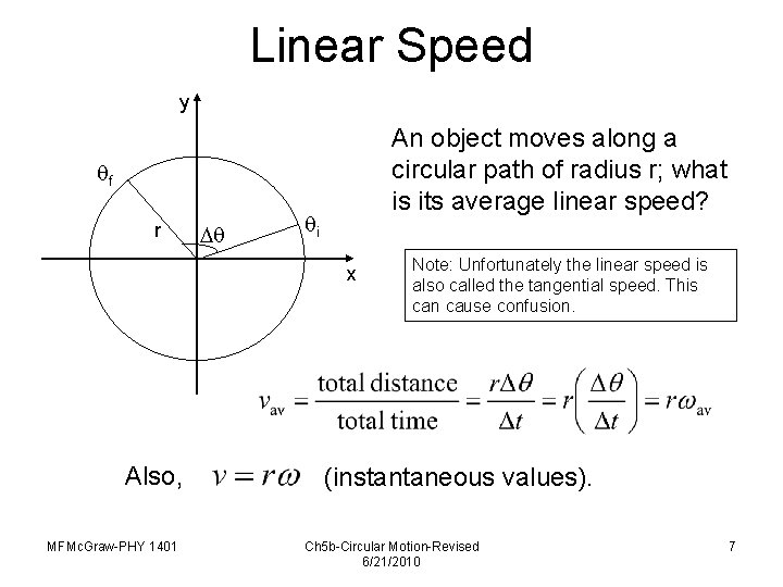 Chapter 5 Circular Motion MFMc GrawPHY 1401 Ch