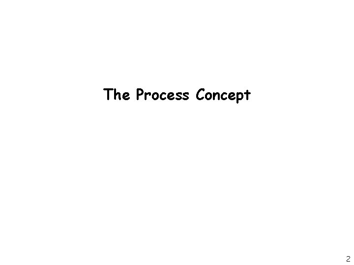 The Process Concept 2 The Process Concept 2